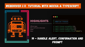 #19 |  Handle alert, confirmation and popup | WebdriverIO Mocha Framework