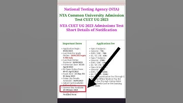 NTA CUET UG 2023 Answer Key Out 🔥🔥// #cuet #cuetpg2023 #cuetug #2023 #viral