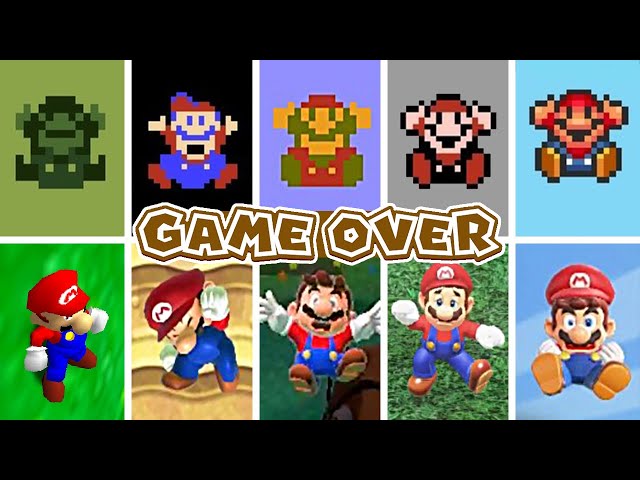 Evolution Of Super Mario Death Animations u0026 Game Over Screens (1983 - 2023) class=