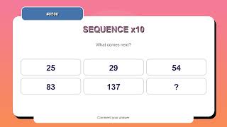 Sequence Challenge #0500 | 10 Sequence and Pattern Practice Questions