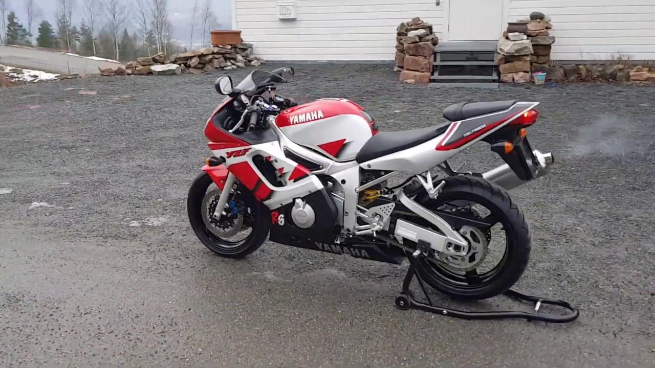 Yamaha YZFR6 2000 cold engine start and walkaround YouTube