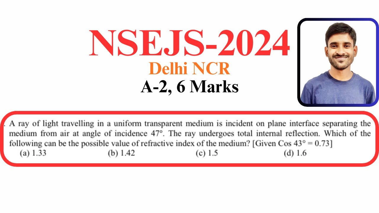 NSEJS 2024 (Delhi NCR) Physics | Part A-2 | A ray of light travelling in a uniform transparent