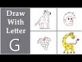 Draw from letter g  drawing with letters  az letter art  kids drawing ideas