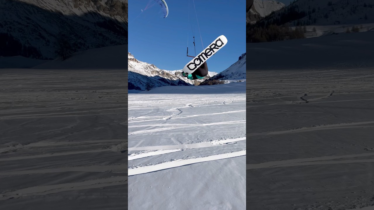 SNOWKITE FRONT TO BLIND & DARK SLIDE #snowkite #snowkiting #kite #darkslide #snowboarding