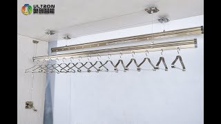 aluminum manual lifting clothes drying rack installation guidance.