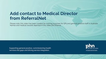 Secure Messaging - Adding a contact to Medical Director from ReferralNet