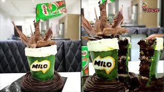 反地心引力美禄蛋糕食谱 | How to Make Gravity Defying Milo Cake Recipe