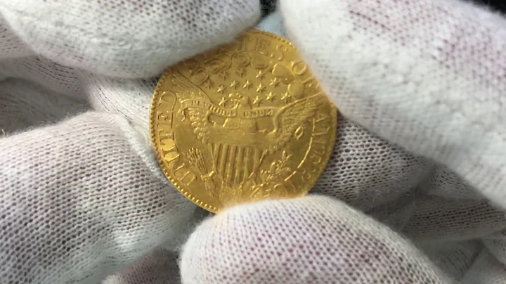 Upclose look at 1806 $5 gold - capped bust coin. Counterfeit detection - ANA