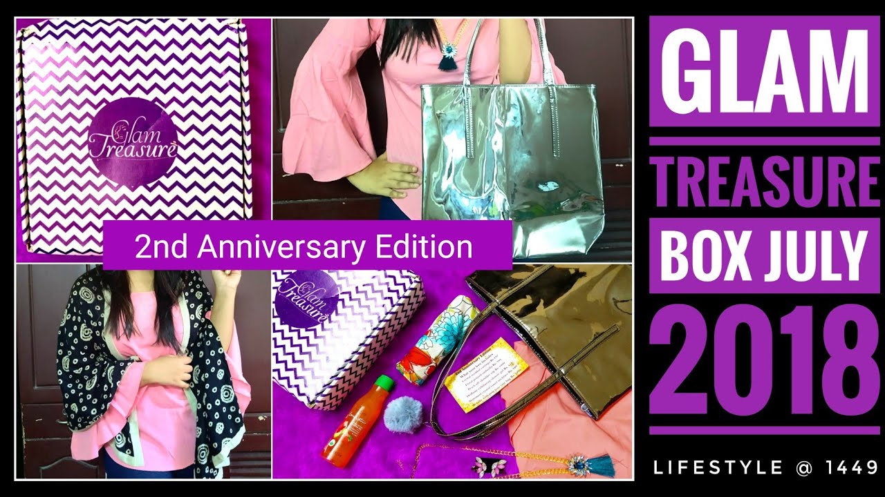 Glam Treasure Box July 2018 |Anniversary Edition |Off Shoulder Top styling