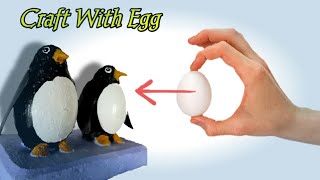 How to Make Penguin with Egg / Craft Work Penguin with Egg / Easy Craft Idea Penguin with Egg