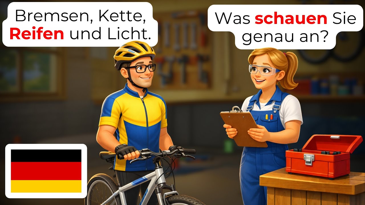 🇩🇪 15 Ежедневных Разговоров на Немецком в Веломагазине | Изучайте Немецкий (A1-A2) 🚲