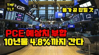 PCE 예상치 부합. 10년물 4.8%까지 간다 (물가 곧 잡힐 것)