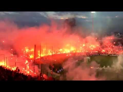 PAOK - Olympiacos 1-0 (Greek Cup semi-final, teams entrance) Toumba Stadium