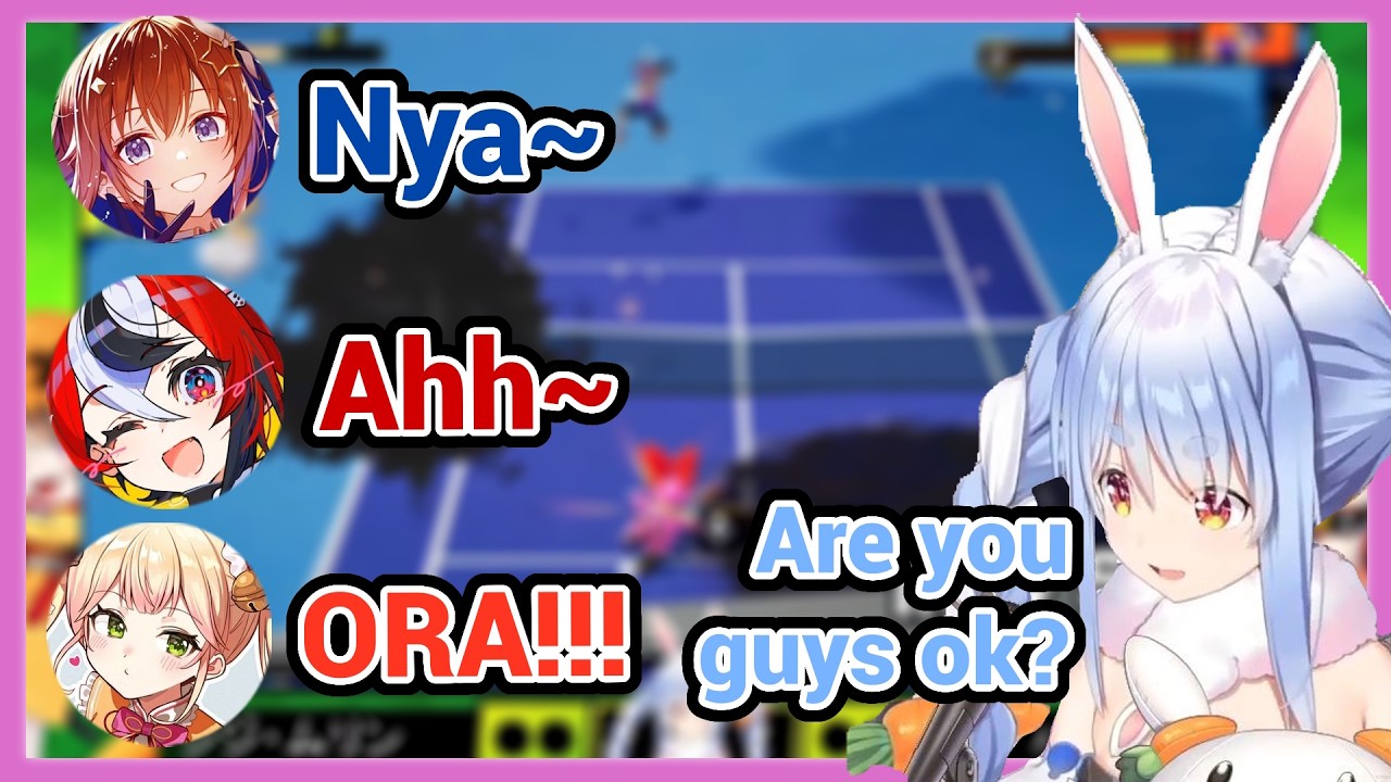 Three Types of Hololive Tennis Noises in The Tourney!!! With Sora Pekora Nene Iroha Bae Gigi!!!