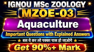 😯 IGNOU MSC ZOOLOGY || MZOE-03 || All Important Question with Explained Answers 💯#video #msczoology