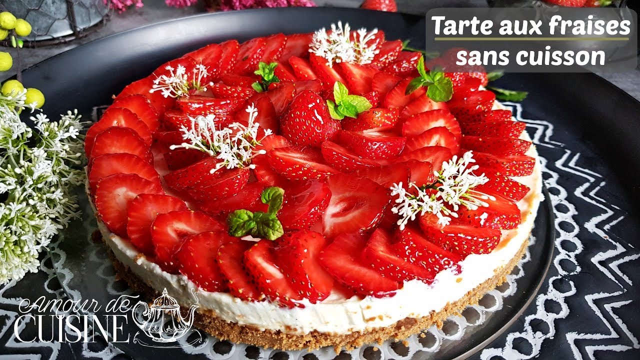 Tarte Aux Fraises Sans Cuisson Un Gouter Express Rapide Et Facile Youtube