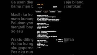 Lirik Lagu So Asu 