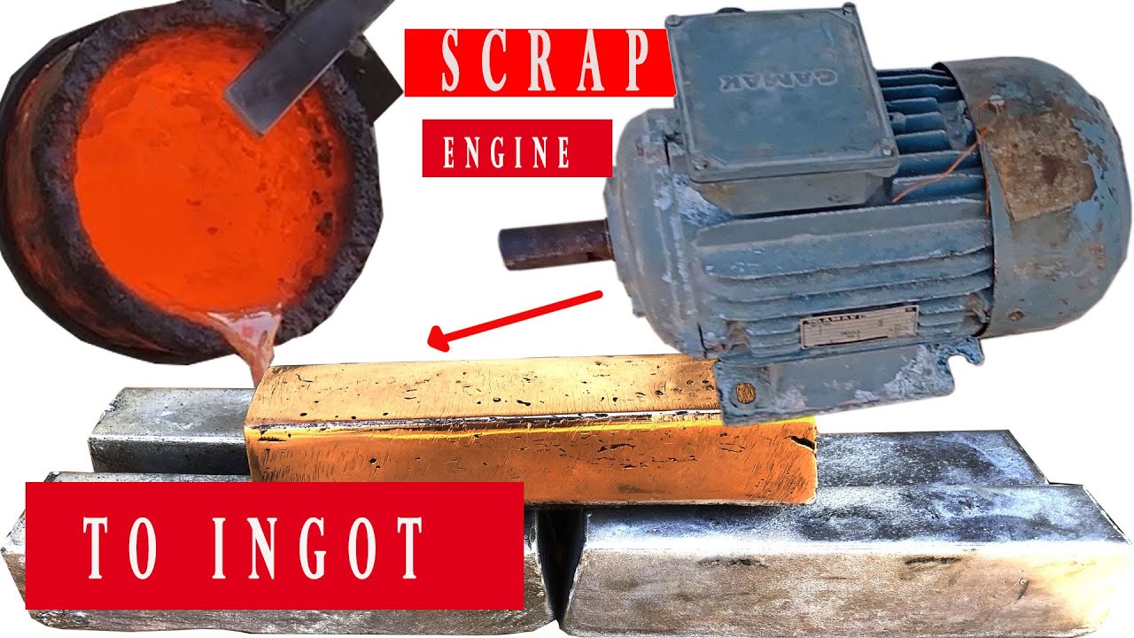 ALUMINUM AND COPPER INGOT OUT FROM 20 kg SCRAP ENGINE | Hurda Motordan Külçe