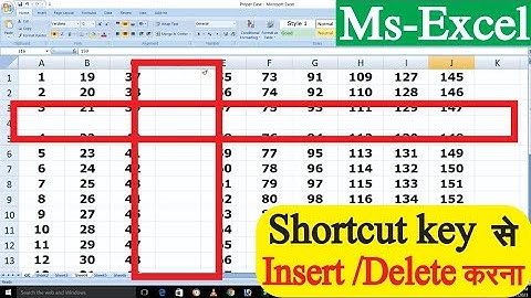 Insert and Delete Rows and Columns in Excel | Shortcut Key से सीखें Row Column Insert और Delete करना