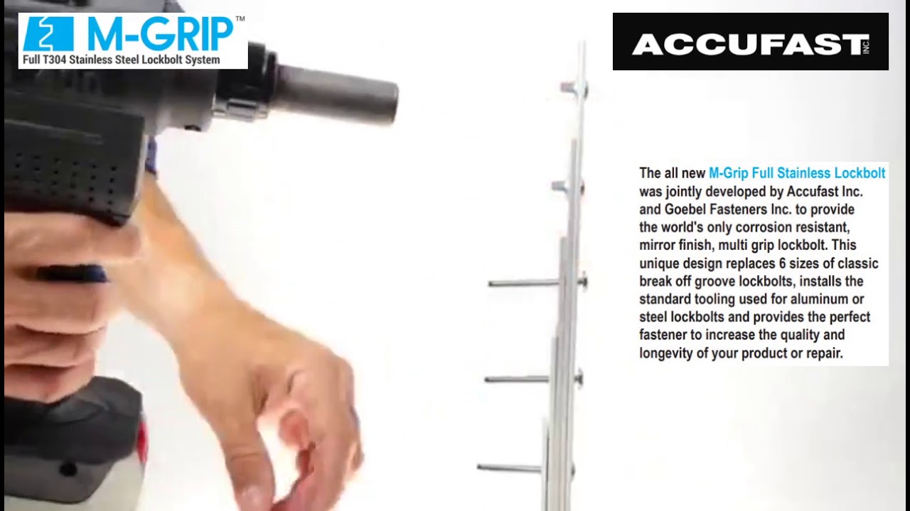 Accufast G-grip stainless lockbolts