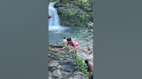 Diving to explore beautiful waterfalls #travel #waterfall