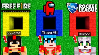 Jugamos MINECRAFT en AMONG US, FREE FIRE O ROCKET LEAGUE  ¡NO ELIJAS EL AGUJERO EQUIVOCADO!