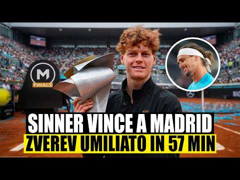 Video JANNIK SINNER È INARRESTABILE: L'AZZURRO UMILIA ZVEREV IN 57 MINUTI E TRIONFA A MADRID