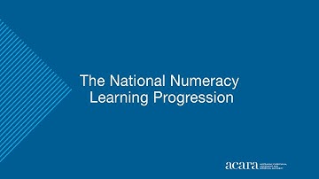 The National Numeracy Learning Progression
