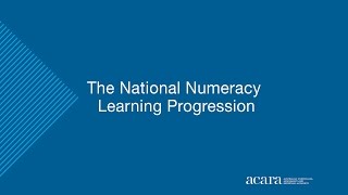 The National Numeracy Learning Progression