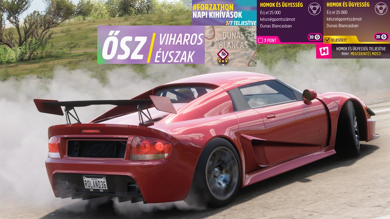 Forza Horizon 5 Daily Challnges Sand & Skills Bank a Skill Chain worth 25,000 Skill Score in Dunas..