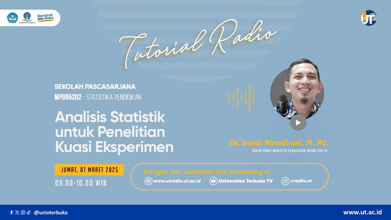 Analisis Statistik untuk Penelitian Kuasi Eksperimen - MPDR5202 Statistika Pendidikan