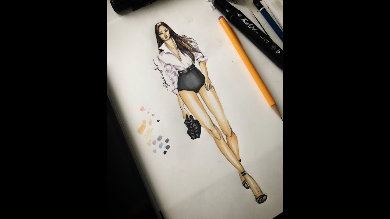 Come colorare un figurino di moda con i Pantoni
