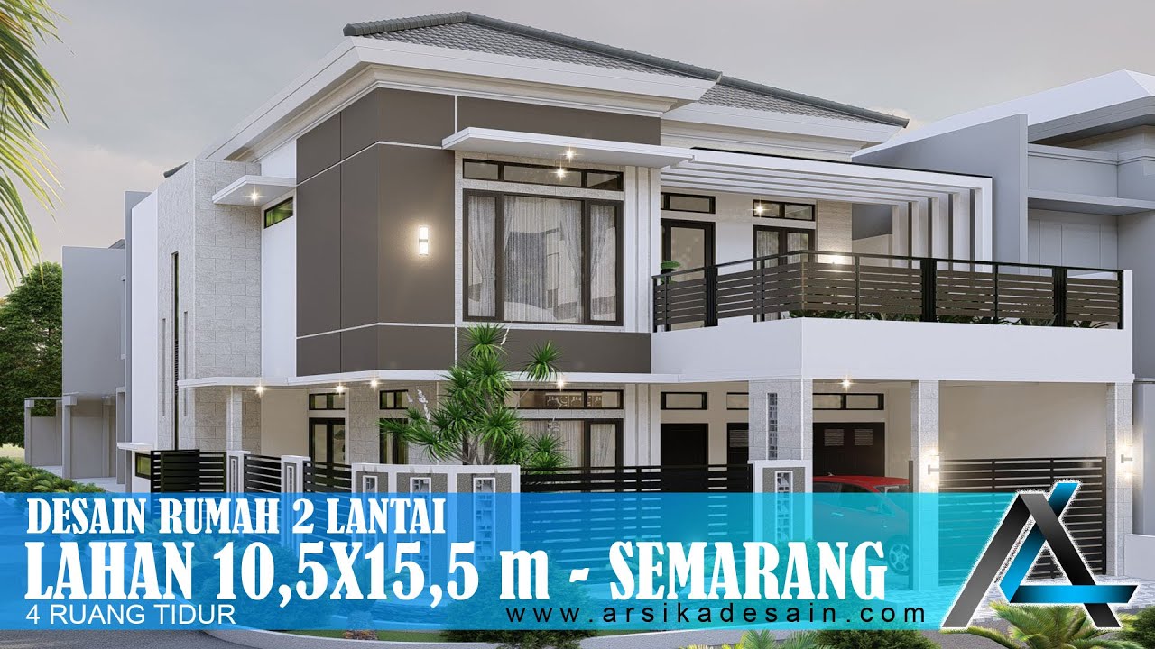 DESAIN RUMAH 10,5 X 15,5 METER I SEMARANG - RUMAH TROPIS MODERN  #jasaarsitek #jasadesain #arsitek
