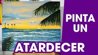 Como Pintar El Mar En Un Cuadro De Atardecer - Ideas En Acrílico