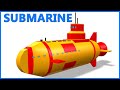 Submarine Educational Cartoon Video for Kids | Yellow Submarine for Children &amp; Kids Entertainment