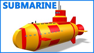 Submarine Educational Cartoon Video for Kids | Yellow Submarine for Children &amp; Kids Entertainment