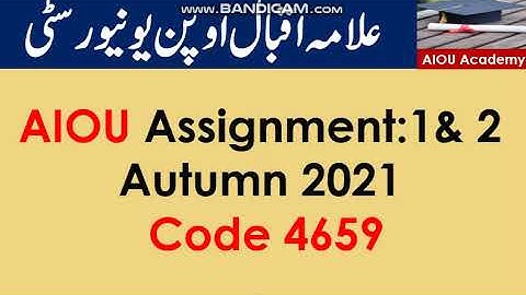 AIOU Code 4659 Solved Assignment No.1 & 2  Autumn 2021