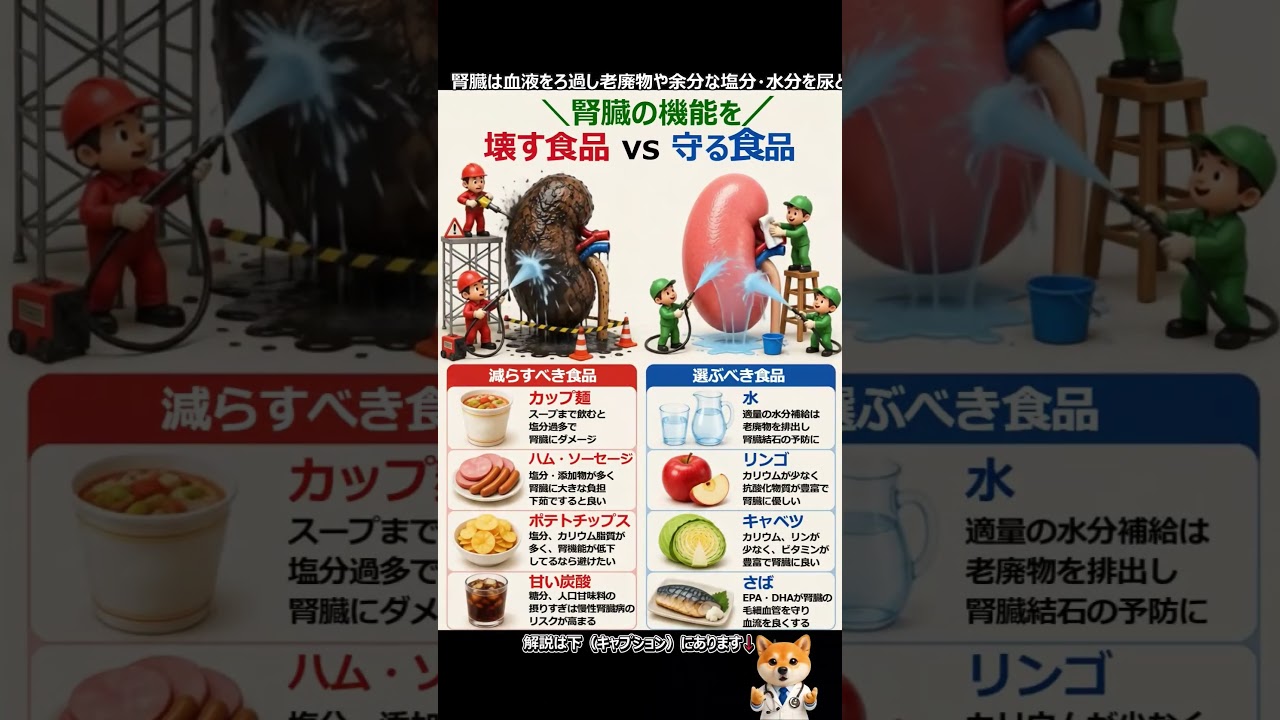 【要注意】腎臓を壊す食品vs守る食品