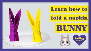 Napkin folding: How to fold napkin bunny | Easter napkin folding | Easy tutorial |