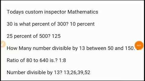 Today FPSC 24 April 2019 custom inspector Mathematics