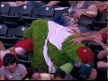 Phanatic gets hit with foul ball