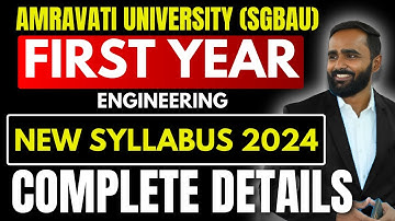 AMRAVATI UNIVERSITY (SGBAU)|FIRST YEAR ENGINEERING|NEW SYLLABUS 2024|@pradeepgiriacademy