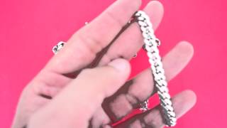 Mens Miami Cuban Link Chain Necklace Solid White Gold 10k 7mm 105 Grams Stunning