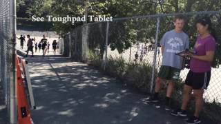 School PE Lap Counter / Timer using  Orbiter tablet and RFID Chips Using The Keypad Vs The Bib Tap Usu Race Timer