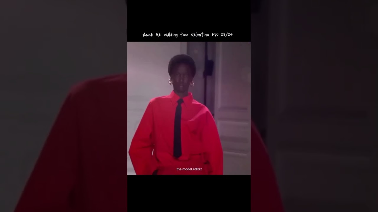 Anok Yai for Valentino FW 23/24 fashion show 