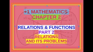 +1 MATHEMATICS CHAPTER 2 RELATIONS & FUNCTIONS PART 2 RELATIONS AND ITS PROBLEMS