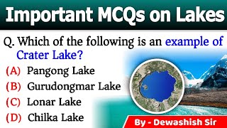 Important Lakes Of India | World Lakes | भारत की प्रमुख झीलें |Lakes Of India & World Gk MCQs #lakes