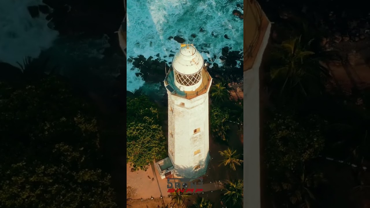Lighthouse on Rocky Island: Breathtaking Aerial Views! 
