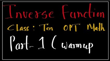 Inverse Function Class 10 Nepal