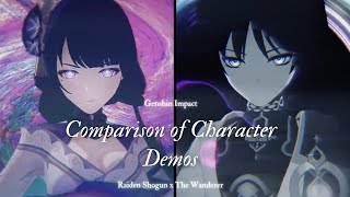 The Similarities Of Raiden Shogun And Scaramouche Character Demos